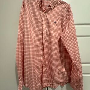Vineyard Vines Men's Pink Gingham Button Down Shirt